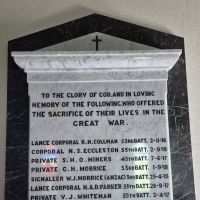 Marble honour roll in church