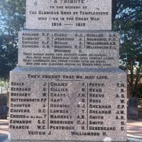 Inscriptions on front of memorial