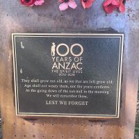 Centenary of Anzac commemorative plaque