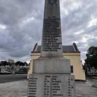 List of names - right side view (with the Metahar House (Jewish chapel) at rear