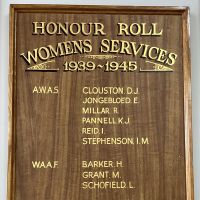 Womens Services Honour Roll 1939 - 1945