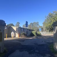 The gates lead to the reserve, with football ground and facilities