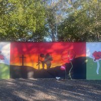 Artwork on the public conveniences at the reserve