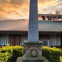 Close-up showing roll of honour.
