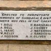 Gundagai Anzac Grove World War I Roll of Honour at the Base of the Original War Memorial