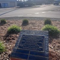 Looking across the plaque to the roundabout