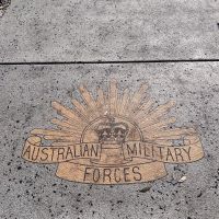 Detail of footpath between Light Horse memorial and Cavalry memorial