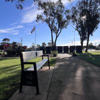 Commemorative seat between Cavalry memorial and Light Horse memorial
