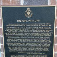 Griffith Women's World War II Land Army "The Girl with Grit" Memorial Interpretative Plaque