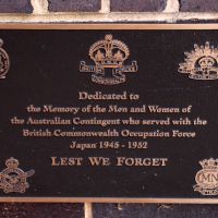 British Commonwealth Occupation Force Japan 1945 - 1952 Commemorative Plaque Located in the Griffith Memorial Park