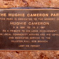 Hillston Hughie Cameron Park Dedication Plaque