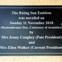 Rankin Springs War Memorial Hall Rising Sun Emblem Dedication Plaque