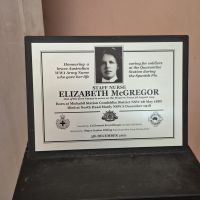 Individual Name Memorial Plaque - Staff Nurse Elizabeth McGregor