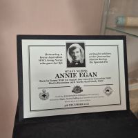 Individual Name Memorial Plaque - Staff Nurse Annie Egan 
