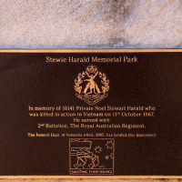 Stewie Harald Memorial Park Dedication Plaque