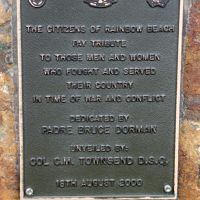 Rainbow Beach War Memorial Citizens Tribute Plaque