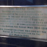 Rockhampton Anzac House and Club Dedication Plaque