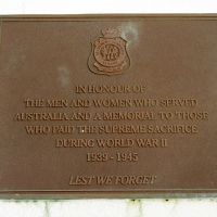 Emu Park War Memorial World War II Service Commemorative Plaque