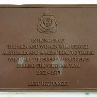 Emu Park War Memorial Vietnam War Service Commemorative Plaque
