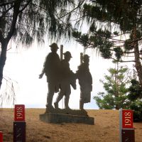 Emu Park Anzac Court and Memorial Walkway World War I Timeline Markers and Western Front Soldiers Silhouettes