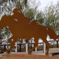 Emu Park Anzac Court and Memorial Walkway World War I Light Horseman Silhouette 