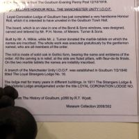 Goulburn Manchester Unity Independent Order of Oddfellows World War I Honour Roll Interpretative Signage Located in the Rocky Hill War Memorial Museum