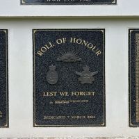Second World War memorial dedication plaque