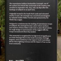 Australasian Soldiers Dardanelles 1915 Commemorative Cross Interpretative Signage